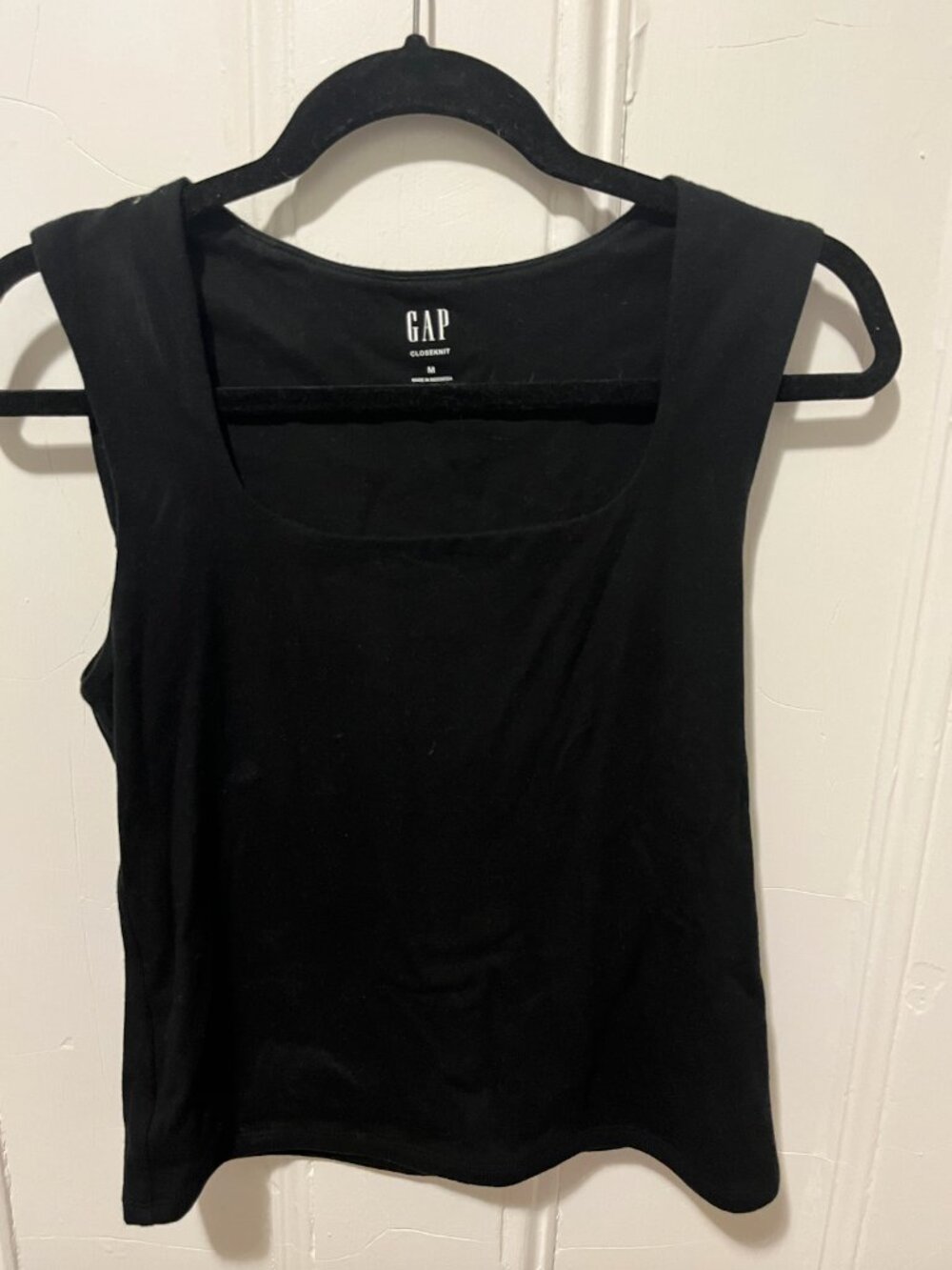 Gap Closeknit Black Square Neck Tank Top